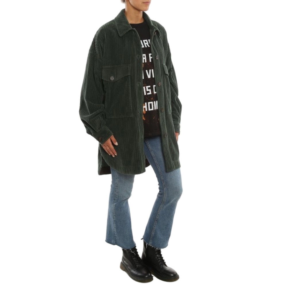 Ggdb green velvet cord Shacket - Picture 2 of 15